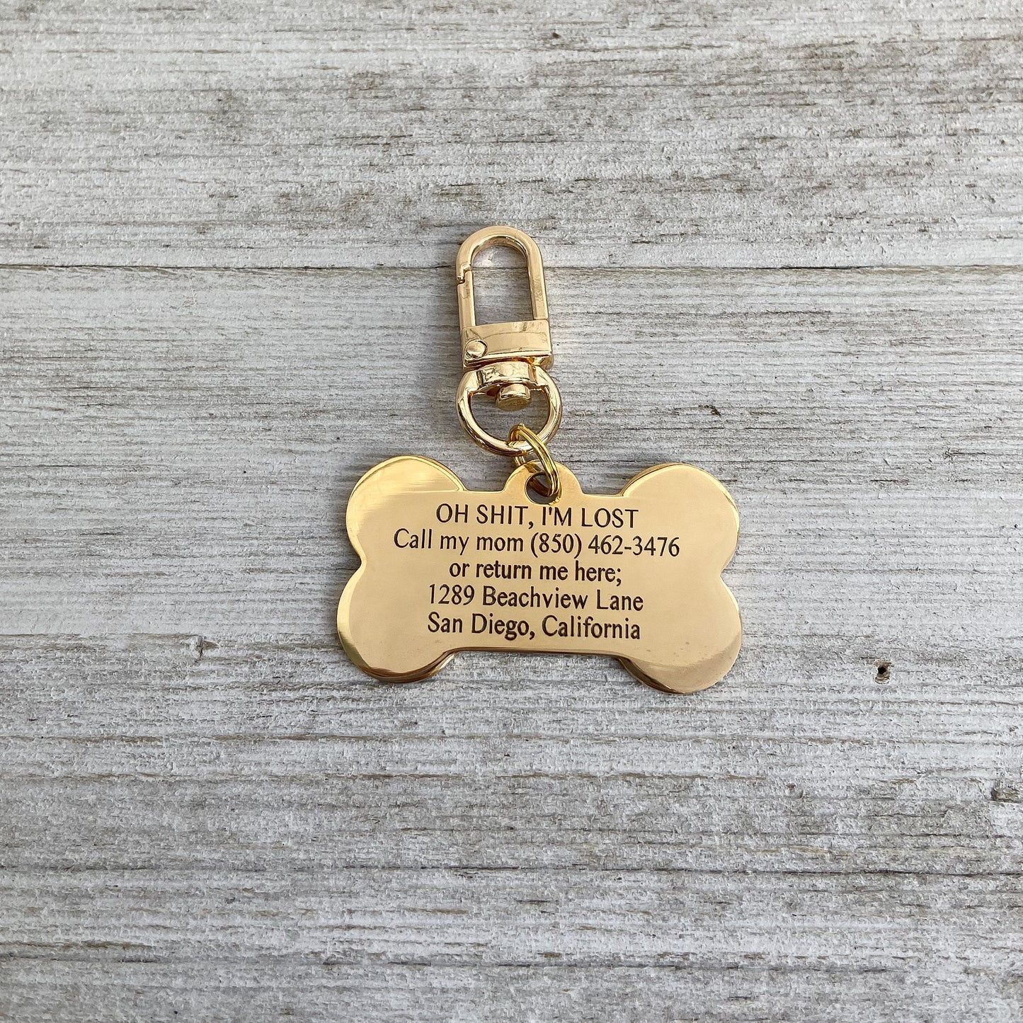 Custom Dog Bone Dog Tag, Engraved Stainless Steel Dog Tag, Pet ID Tag, Dog Tag Bone, Personalized Dogs Tag, Gold Dog Name Tag, New Dog Tag