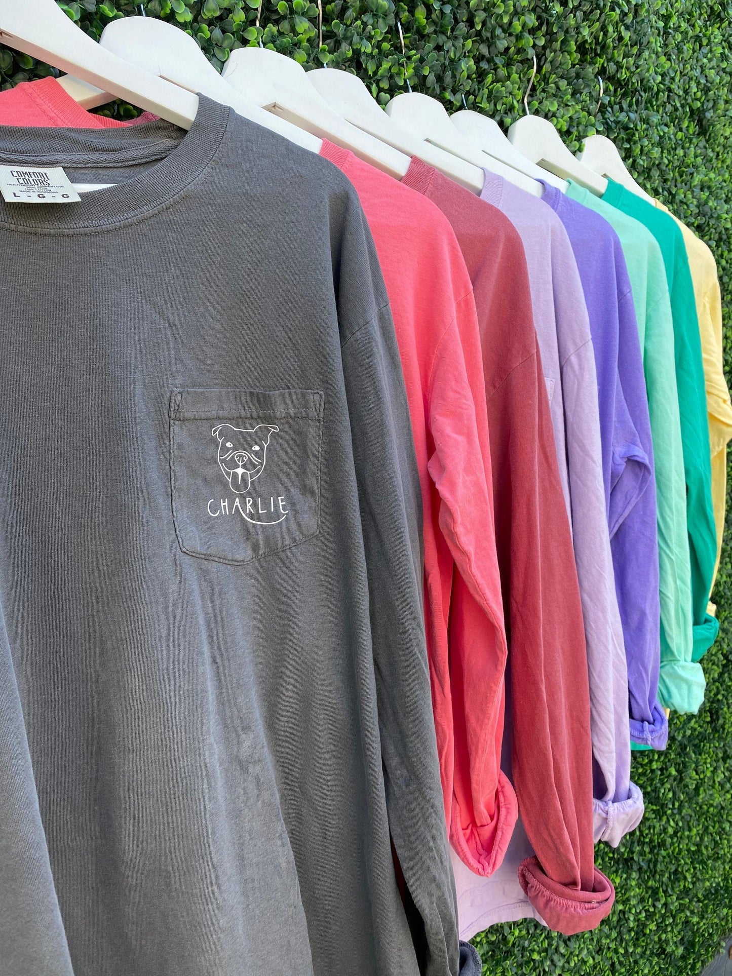 Personalized Comfort Colors T Shirt, Long Sleeve Shirt, Short Sleeve Shirt, Custom Shirt, T Shirt Custom, Dog Face Shirt, Custom T Shirts