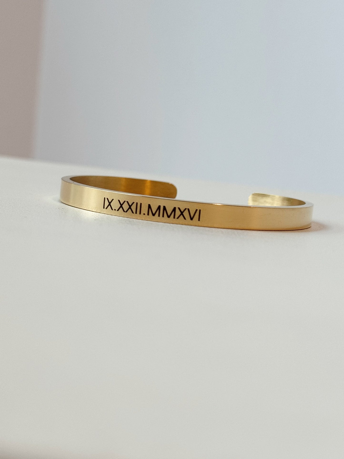 Custom Roman Numerals Bracelet, Personalized Jewelry with Date, Roman Numeral Bangle Bracelet, Anniversary Date Cuff Bracelet, Gift for Her