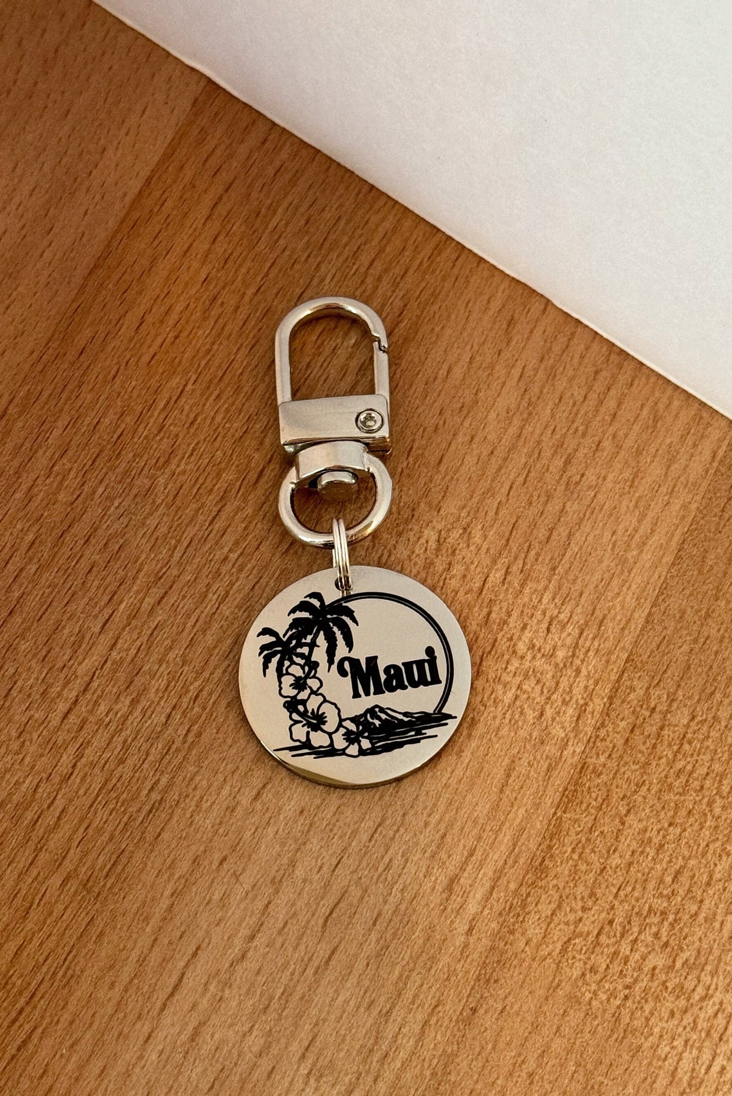 Tropical Dog Tag, Hawaii Beach Landscape Custom Pet Tag, Dog ID Tag, Pet Name Tag, Dog Tag for Dogs, Dog Collar Tag, Personalized Dog Tag