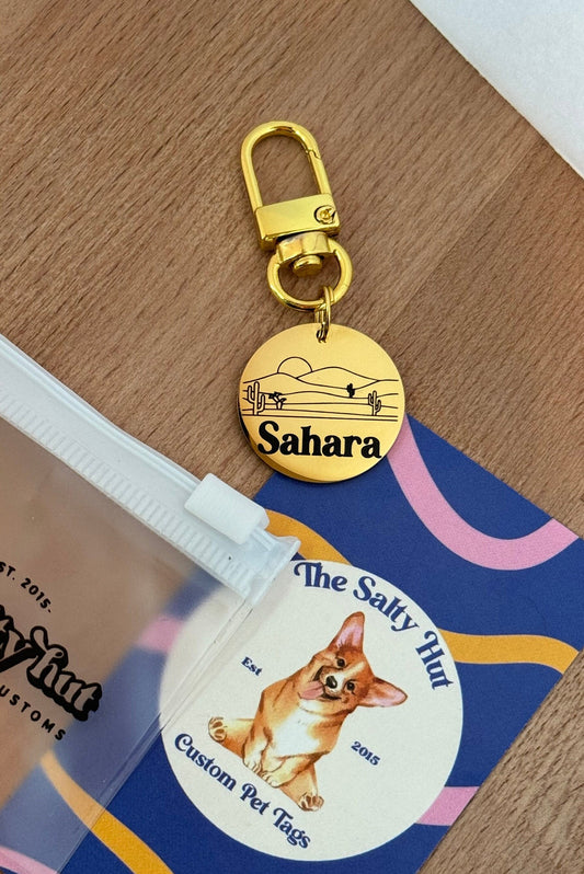 Western Cactus Dog Tag, Custom Pet Tag for Dogs, Dog Tags for Dogs, Laser Engraved ID Tags for Dogs, Custom Collar Tag, Personalized Pet Tag