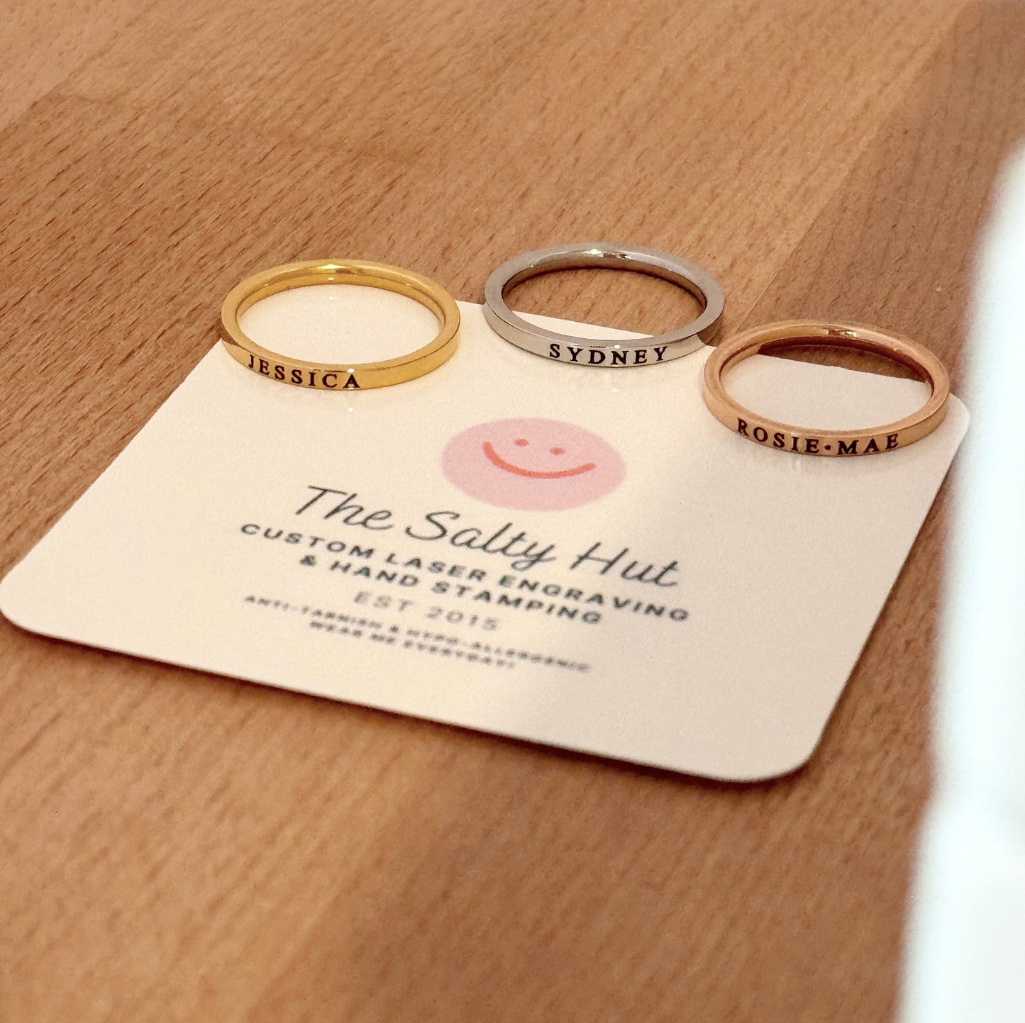 Custom Name Ring, Baby Name Mom Gift, Mothers Day Gift, Custom Stacking Rings, Dainty Stacking Ring, Skinny Ring Band, Personalize Name Ring