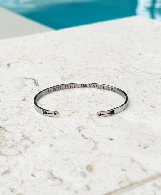 Motivational Cuff Bracelet, Silver Bracelet Cuff, Engraved Bracelets, Womens Personalized Jewelry, Inspirational Bracelet, Gift for Her