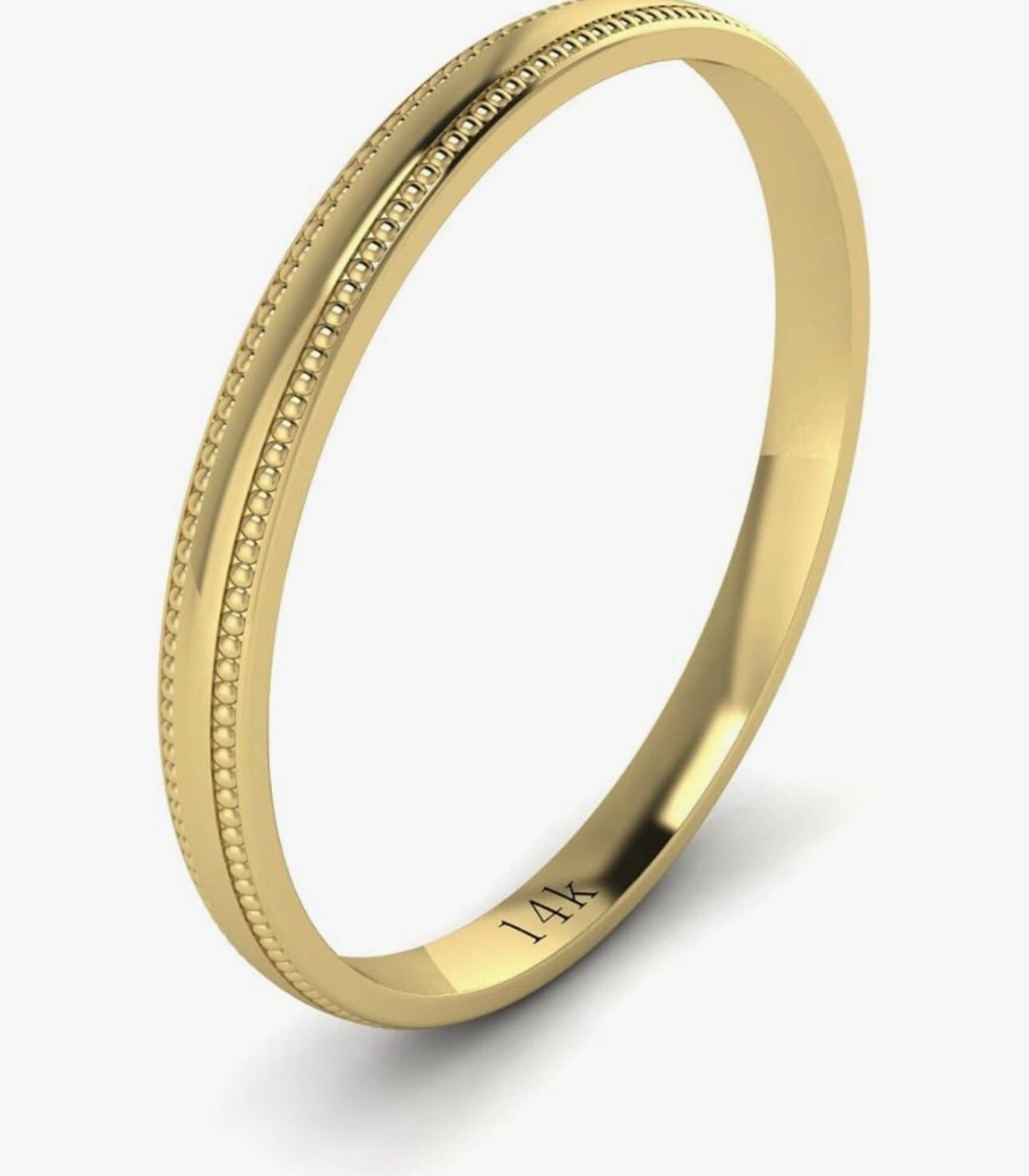 Custom Solid 14k Yellow Gold Ring, 2mm Ring, Comfort Fit Polished Wedding Ring, Women’s Wedding Band, Custom Engraved Real Gold Wedding Ring