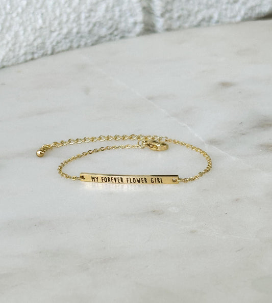 Flower Girl Bracelet, Custom Bracelet, Girls Bracelet, Jewelry, Wedding Jewelry, Flower Girl Jewelry, Name Bar Bracelet, Personalized Gift