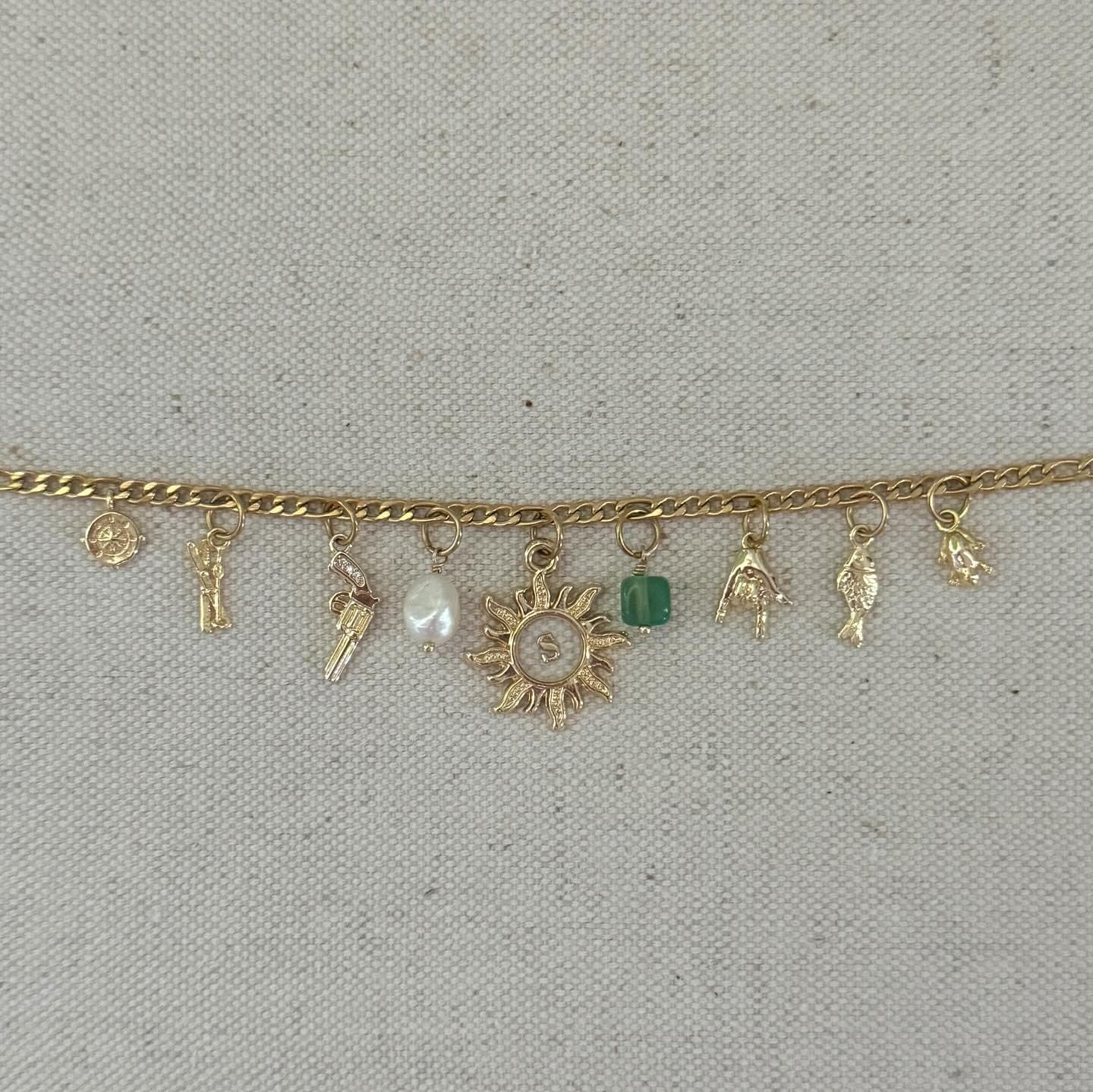 Gold Charm Necklace Charms, Gold Heart Charm, Engraved Gold Charm, Gold animal charm, Gold charm bracelet, Gold lock charm, small gold charm