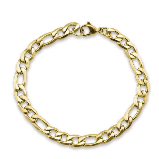 Gold Figaro Chain Bracelet, Chainlink Bracelet, Gold Jewelry, Chain Bracelet, Layering Everyday Minimalist, Charm Bracelet Chain, Adjustable