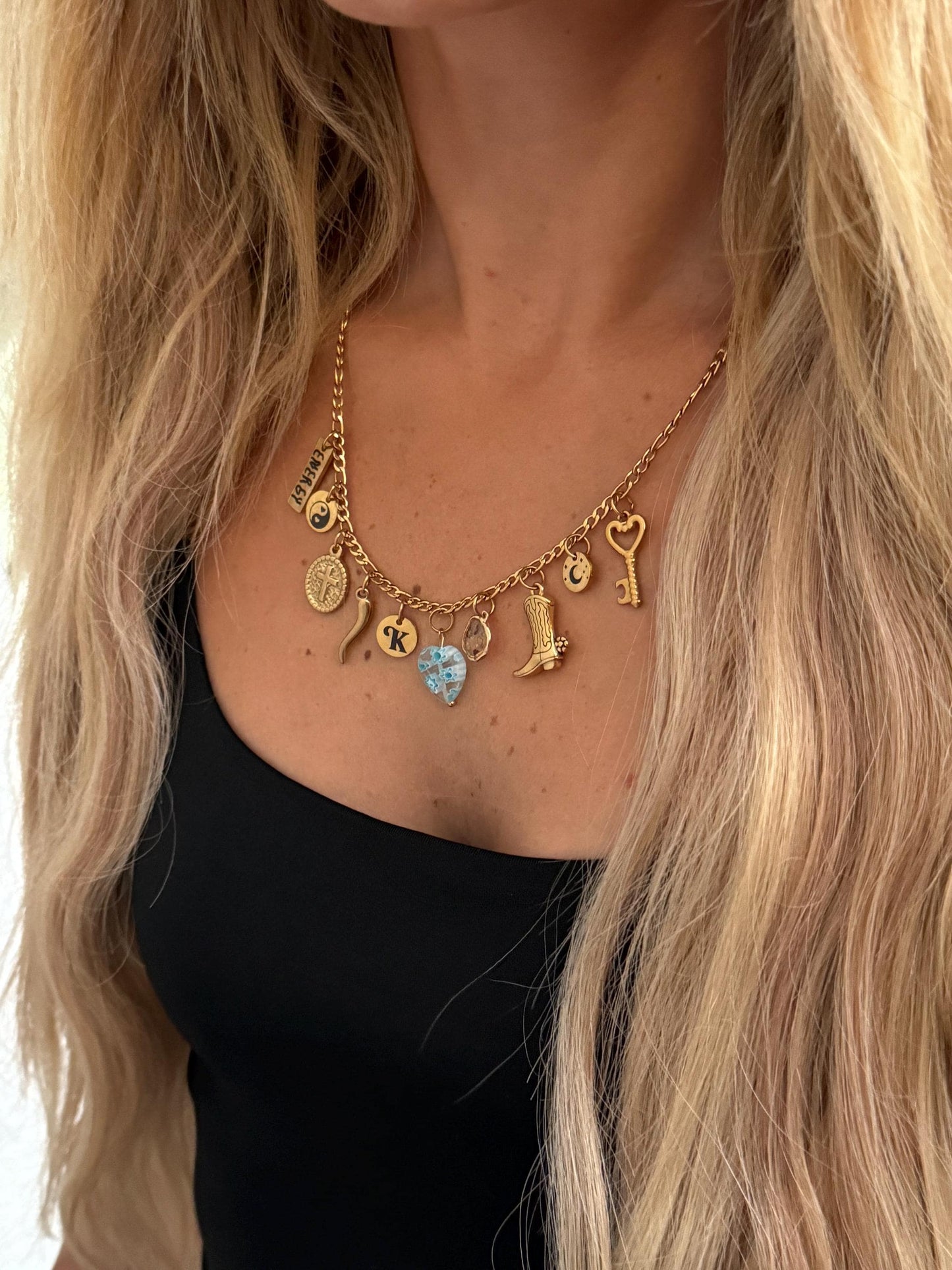 Gold Charm Necklace Charms, Gold Heart Charm, Engraved Gold Charm, Gold animal charm, Gold charm bracelet, Gold lock charm, small gold charm