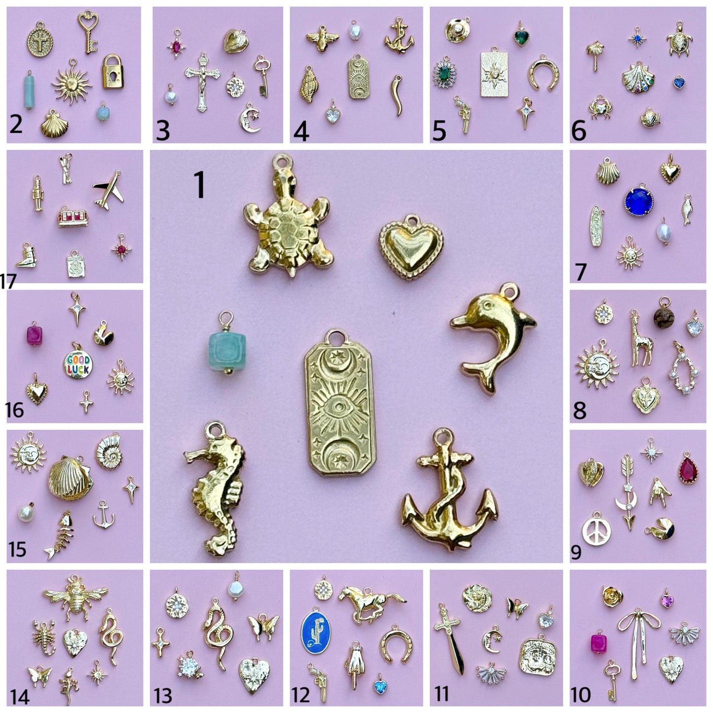 Build Your Own Custom Charm Necklace, Jewelry DIY, Charm Bracelet, Bridesmaid Gift, Wedding Party Gifts, Gold Charm NecklacePersonalized